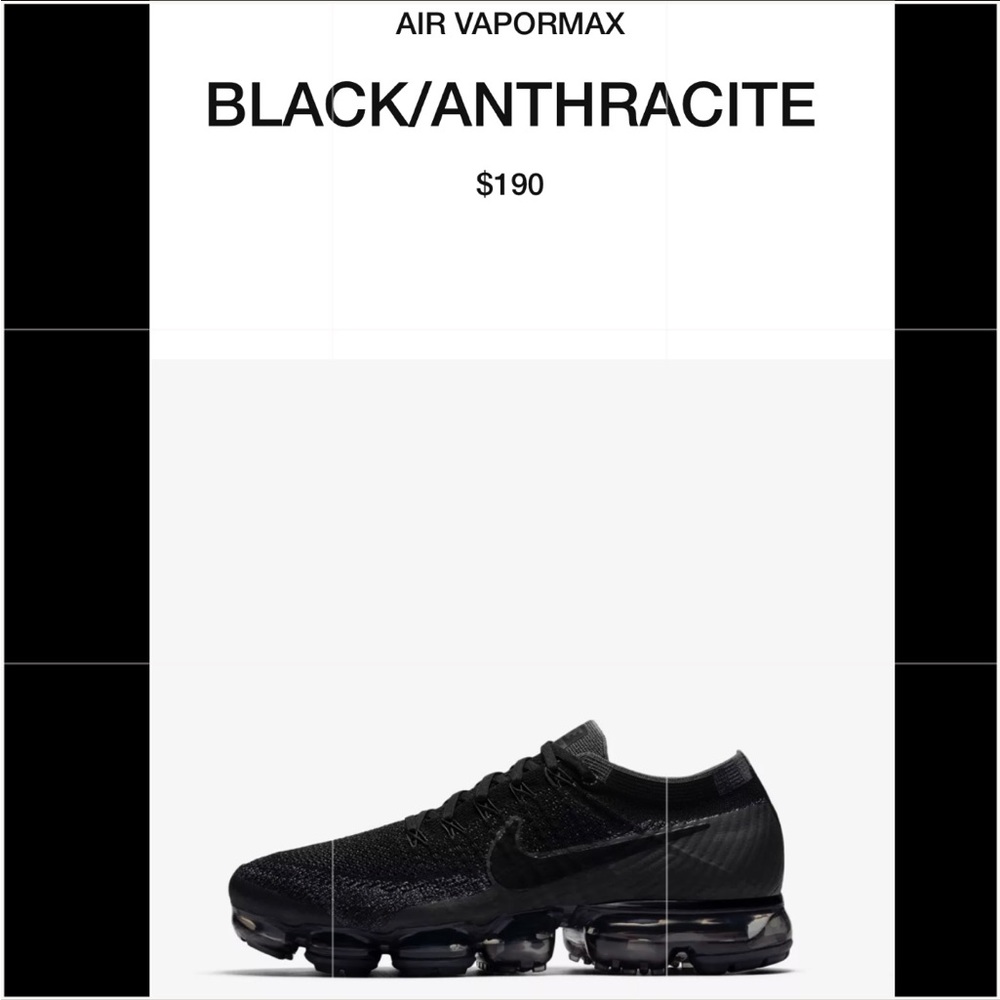 Nike Air Vapormax Flyknit “Black-Dark Grey” Size 11 men